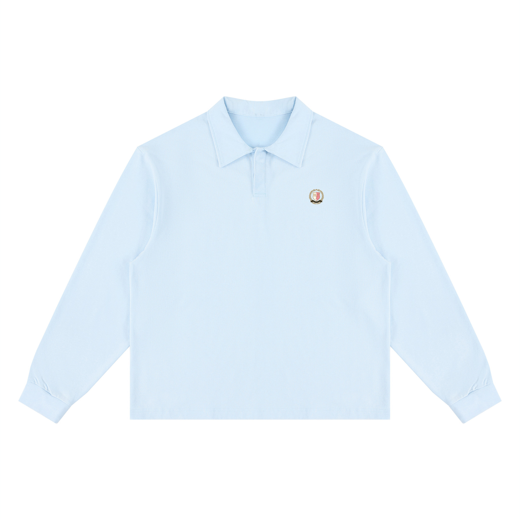 Crested Rugby Long Sleeve Polo