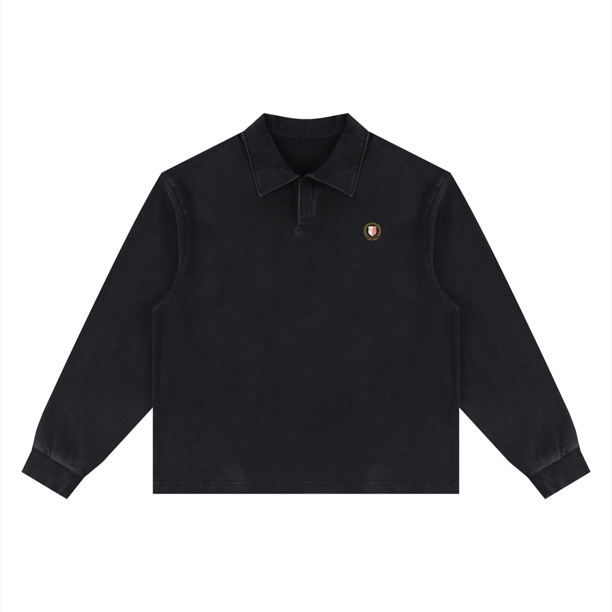 Crested Rugby Long Sleeve Polo