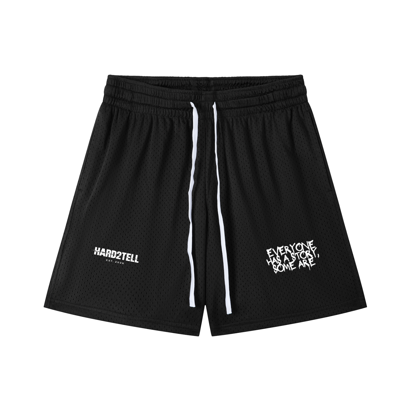 Everyone Has A Story Mesh Drawstring Shorts