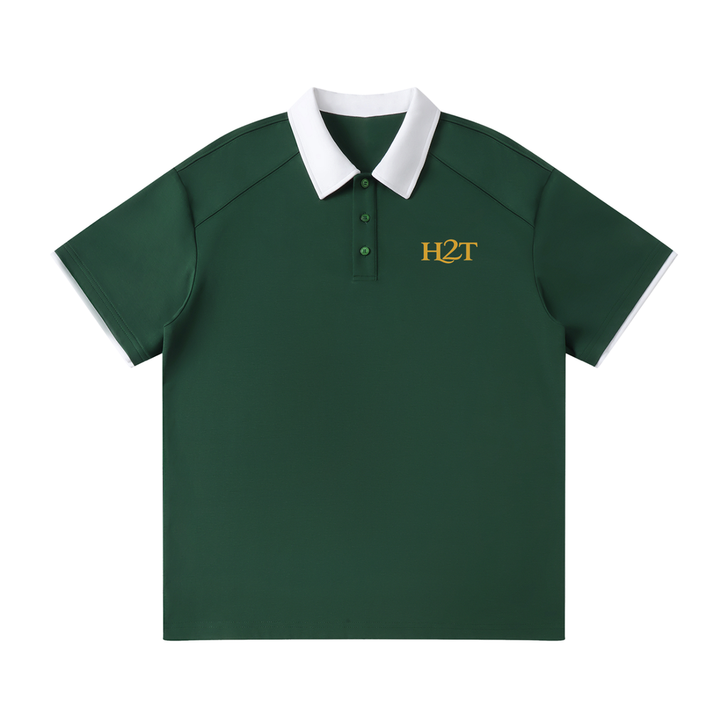 Contrast Collar Raglan Polo Shirt